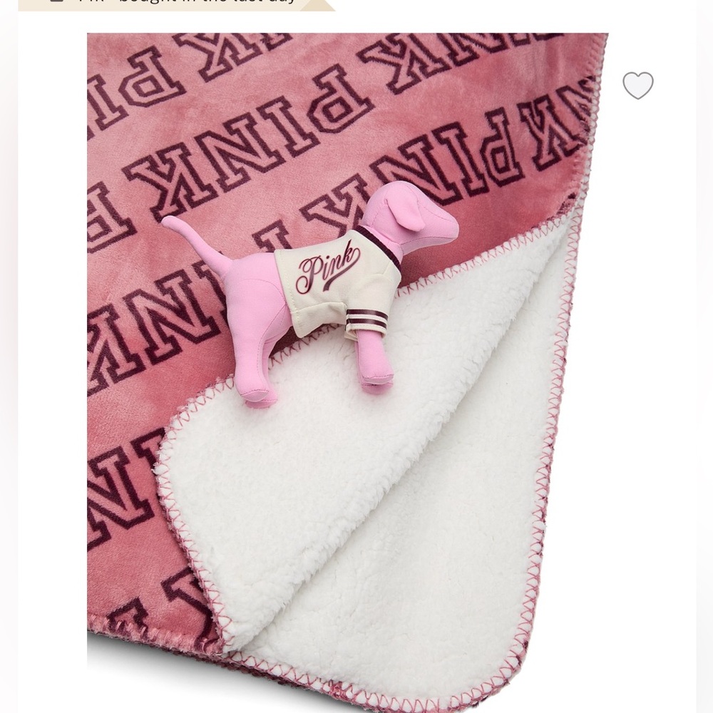 Victoria's Secret Pink Kids Blanket with Plush Dog